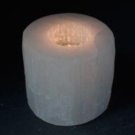 Kerzenhalter aus Selenit "Zylinder" 8 cm