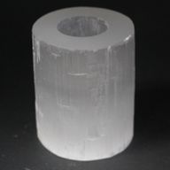 Kerzenhalter aus Selenit "Zylinder" 10 cm