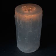 Kerzenhalter aus Selenit "Zylinder" 15 cm