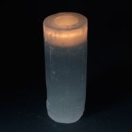 Kerzenhalter aus Selenit "Zylinder" 20 cm