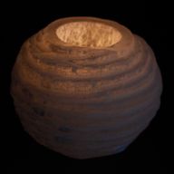 Kerzenhalter aus Selenit "Schneeball" 8 cm