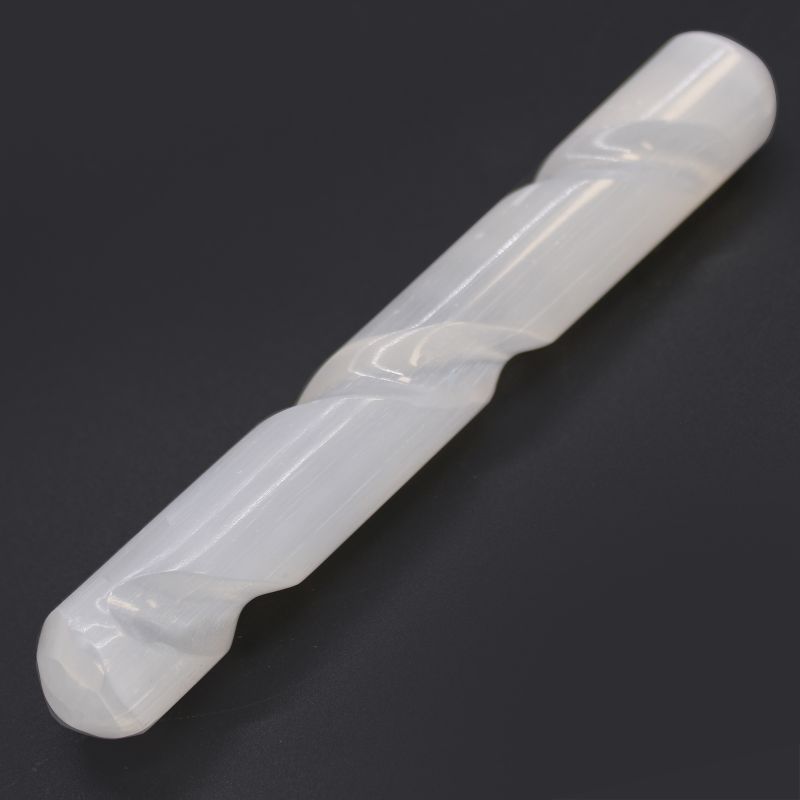 Selenit-Spiralstab - 16 cm (beidseitig rund)