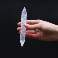 Selenit-Spiralstäbe - 16 cm (Spitze an beiden Seiten)