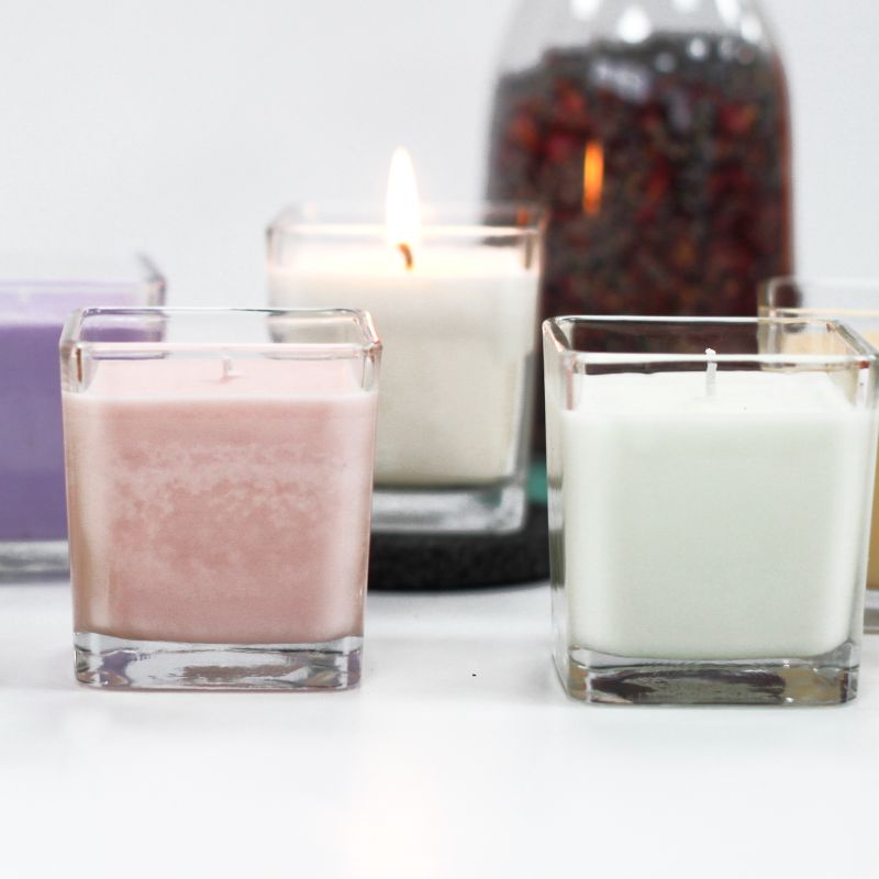 Sojawachskerze in Glas - ohne Etikett "Gurke & Minze"