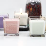 Sojawachskerze in Glas - ohne Etikett "Gurke & Minze"