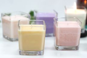 Sojawachskerze in Glas - ohne Etikett "Pfirsich-Smoothie"