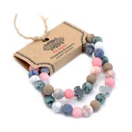 Set mit 2 Edelstein Freundschaftsbänder -Harmonie - Regenbogen-Edelsteine