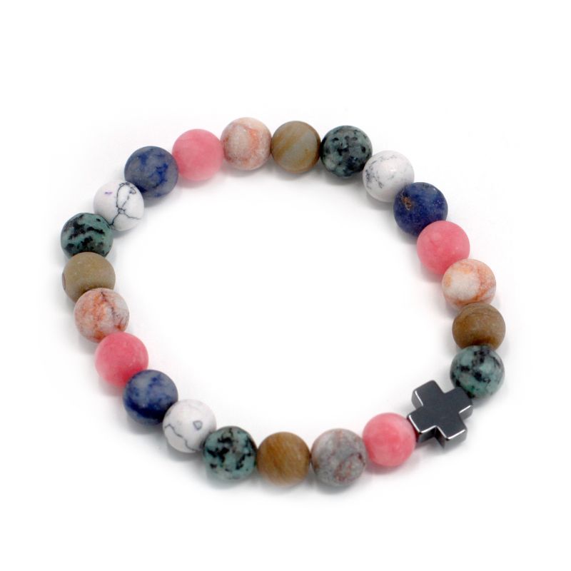 Set mit 2 Edelstein Freundschaftsbänder -Harmonie - Regenbogen-Edelsteine