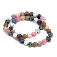 Set mit 2 Edelstein Freundschaftsbänder -Harmonie - Regenbogen-Edelsteine