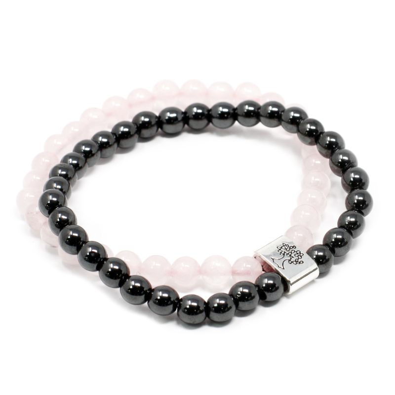 Magnetisches Edelsteinarmband- Rosenquarz