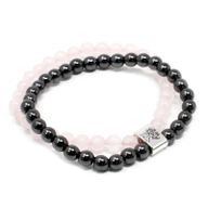 Magnetisches Edelsteinarmband- Rosenquarz