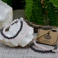 Magnetisches Edelsteinarmband- Rosenquarz