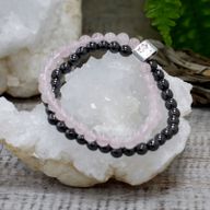 Magnetisches Edelsteinarmband- Rosenquarz