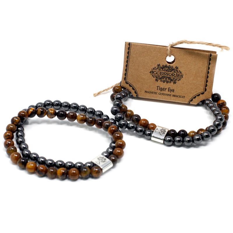 Magnetisches Edelsteinarmband - Tigerauge