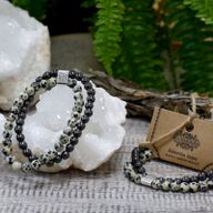 Magnetisches Edelsteinarmband- Dalmatiner Jaspis