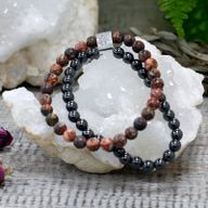 Magnetisches Edelsteinarmband - Leopardenfell