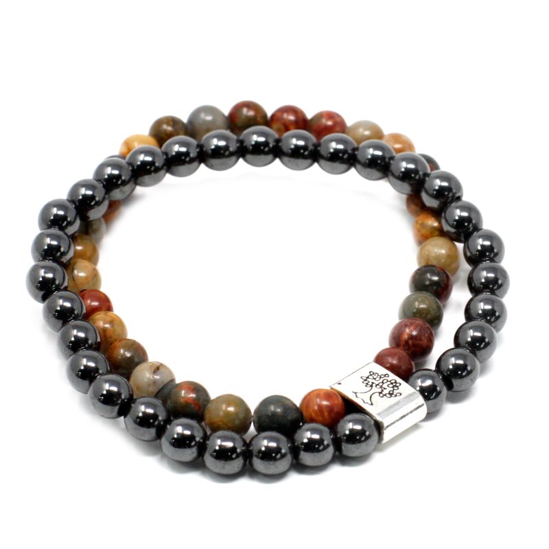 Magnetisches Edelsteinarmband- Picasso-Jaspis