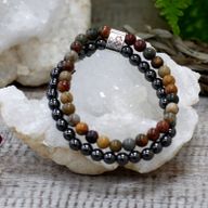Magnetisches Edelsteinarmband- Picasso-Jaspis