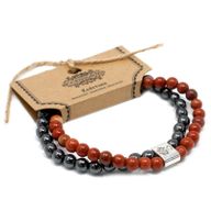 Magnetisches Edelsteinarmband- Roter Stein