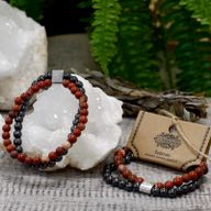 Magnetisches Edelsteinarmband- Roter Stein