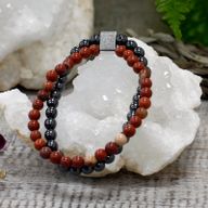 Magnetisches Edelsteinarmband- Roter Stein