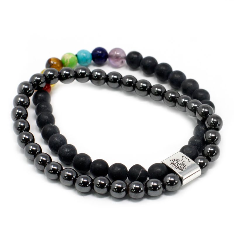 Magnetisches Edelsteinarmband -Schwarzstein-Chakra