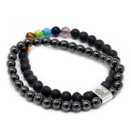 Magnetisches Edelsteinarmband -Schwarzstein-Chakra