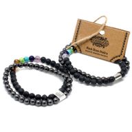 Magnetisches Edelsteinarmband -Schwarzstein-Chakra