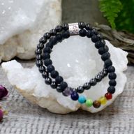 Magnetisches Edelsteinarmband -Schwarzstein-Chakra
