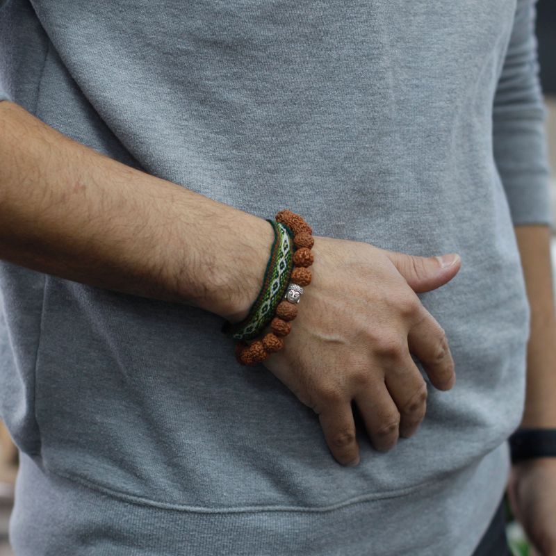 Rudraksha Buddah Bangle Mala - Braun