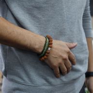 Rudraksha Buddah Bangle Mala - Braun