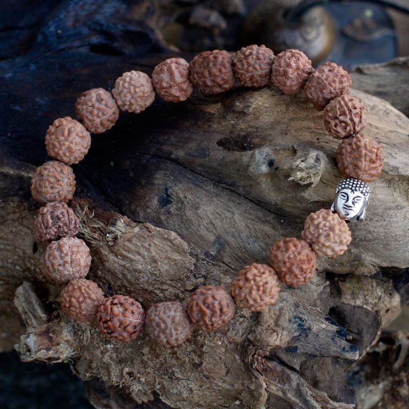 Rudraksha Buddah Bangle Mala - Natürlich