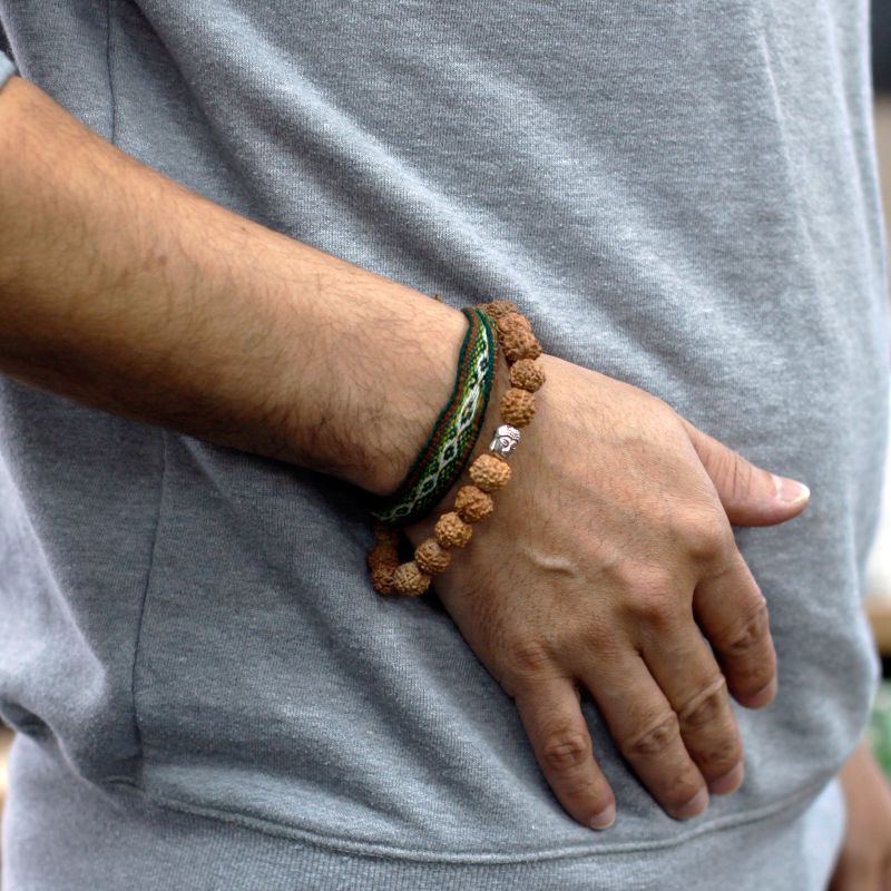 Rudraksha Buddah Bangle Mala - Natürlich