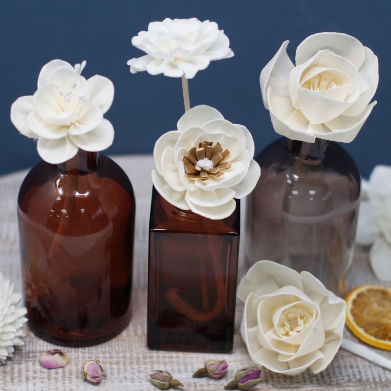 Diffusorblumen - Große Rose mit Baumwollschnur