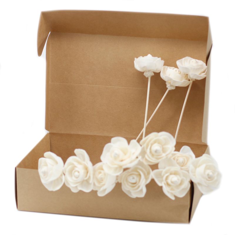 Diffusorblumen - Rose mit Rattanstab