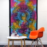 Tagesdecke aus Baumwoll/ Wandbehang - Elefantenkopf