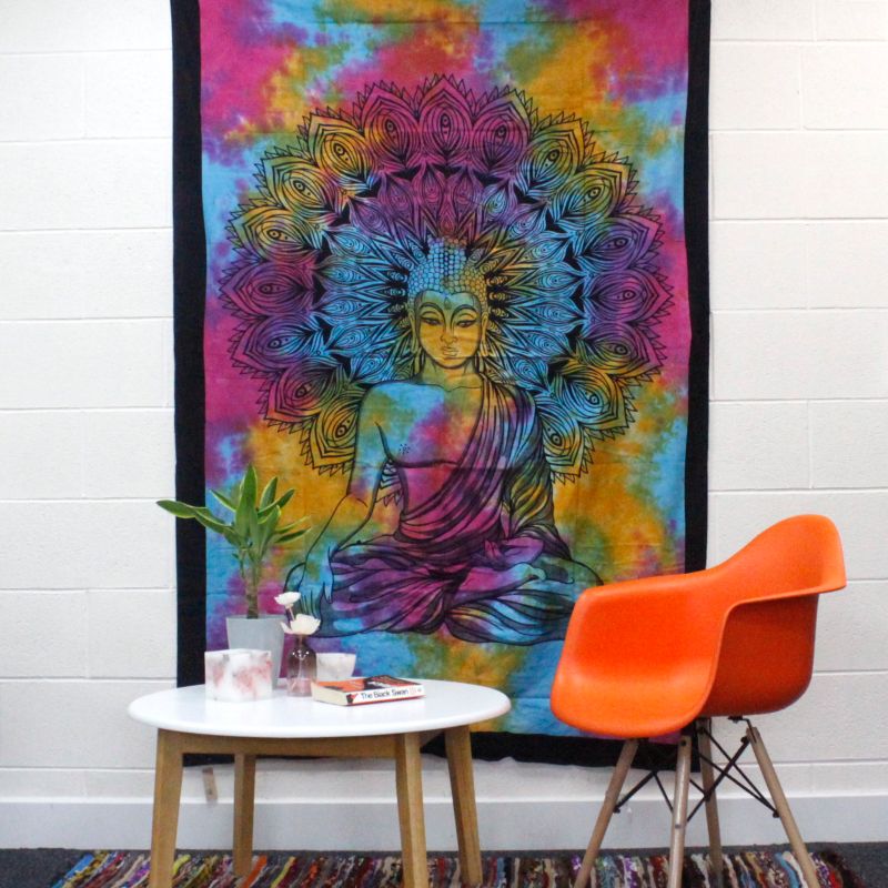 Tagesdecke aus Baumwoll/ Wandbehang - Elefantenkopf