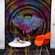 Doppelte Tagesdecke aus Baumwolle / Wandbehang- Elefantenkopf