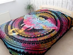 Doppelte Tagesdecke aus Baumwolle / Wandbehang- Elefantenkopf