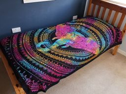 Tagesdecke aus Baumwoll/ Wandbehang - Elefantenkopf