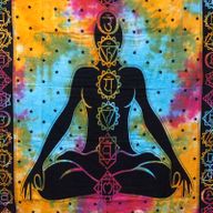 Tagesdecke aus Baumwoll Wandbehang - Chakra Buddha