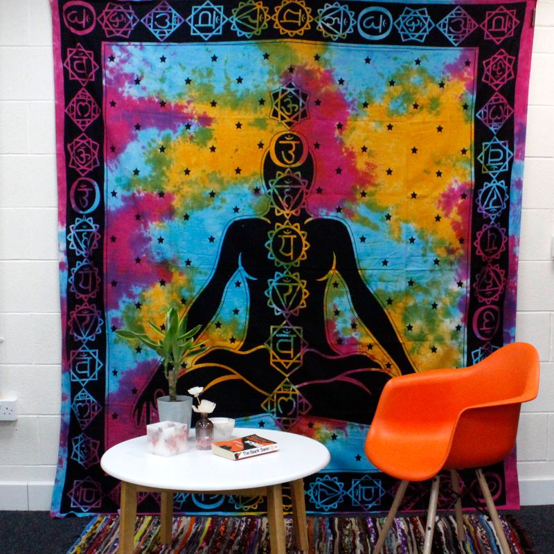 Doppelte Tagesdecke aus Baumwolle/ Wandbehang - Chakra Buddha