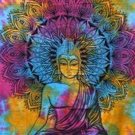 Doppelte Tagesdecke aus Baumwolle /Wandbehang - Friedlicher Buddha