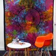Doppelte Tagesdecke aus Baumwolle /Wandbehang - Friedlicher Buddha