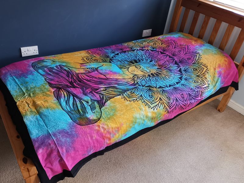 Tagesdecke aus Baumwoll / Wandbehang -  Friedlicher Buddha