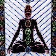 Handgemalte Baumwoll-Wandtücher - Chakra Buddha