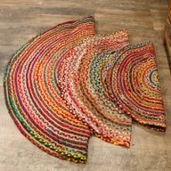 Runder Jutebaumwollteppich -  90 cm