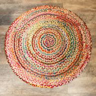 Runder Jutebaumwollteppich - 120 cm