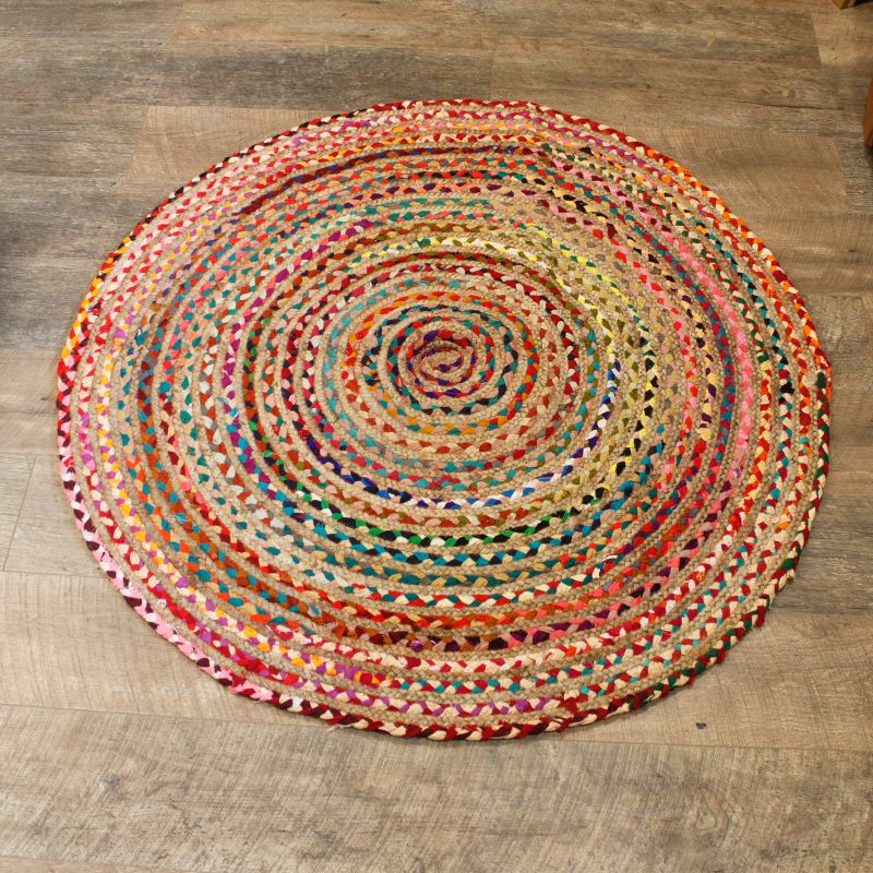 Runder Jutebaumwollteppich - 120 cm