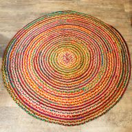 Runder Jutebaumwollteppich- 150 cm
